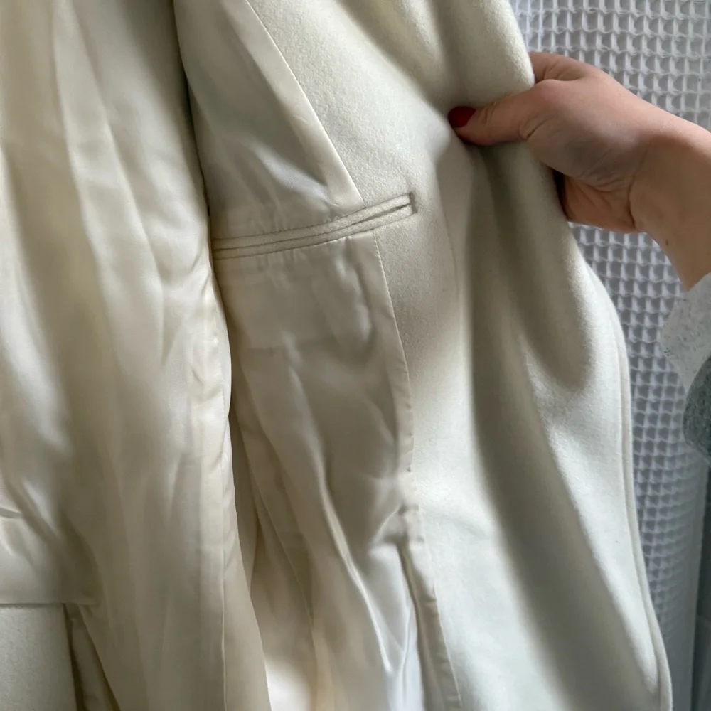 Cream Women's Wool Blazer - Picture 3 of 5